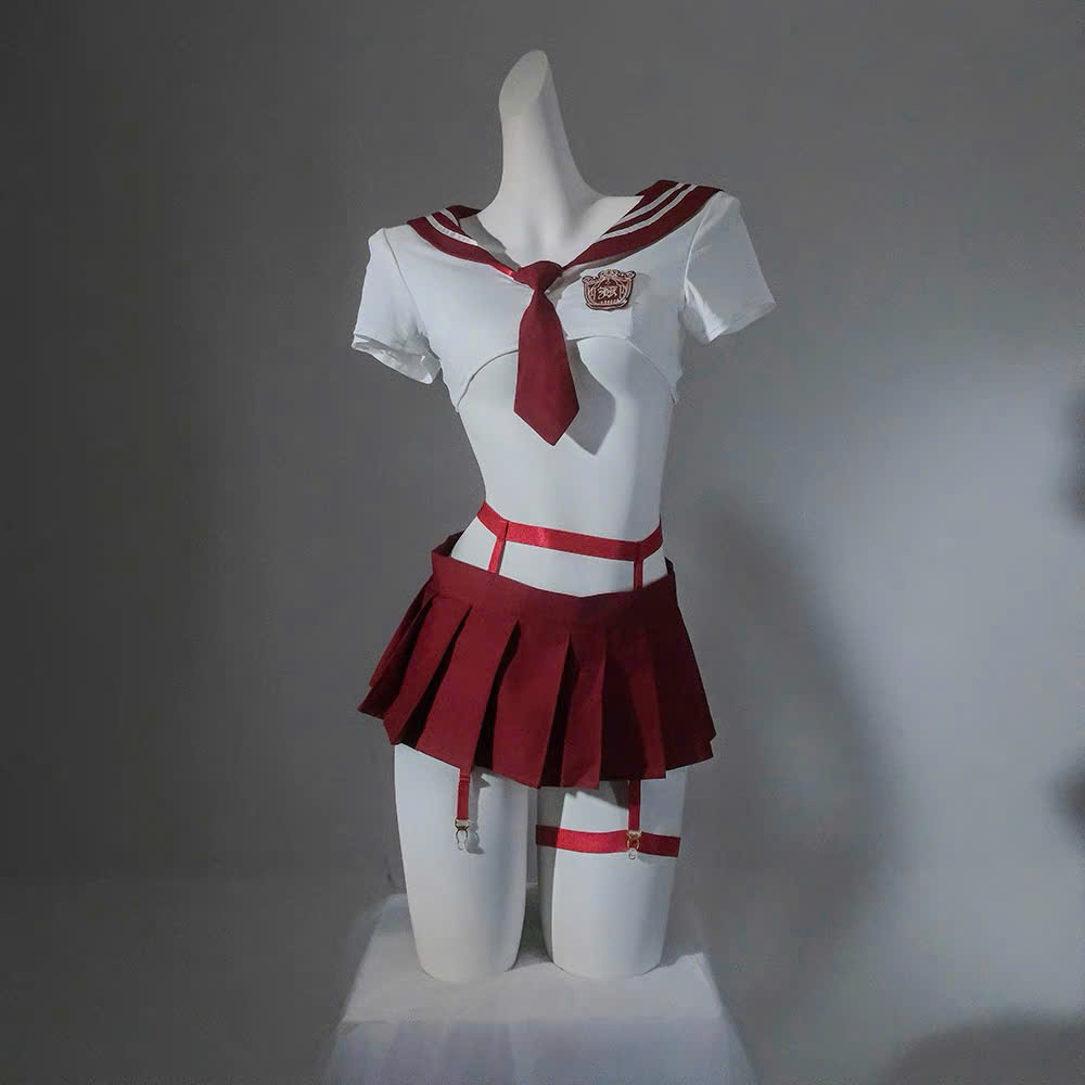 Đồ ngủ cosplay nữ sinh cao cấp màu đỏ cực hiếm - chất liệu cao cấp số 1