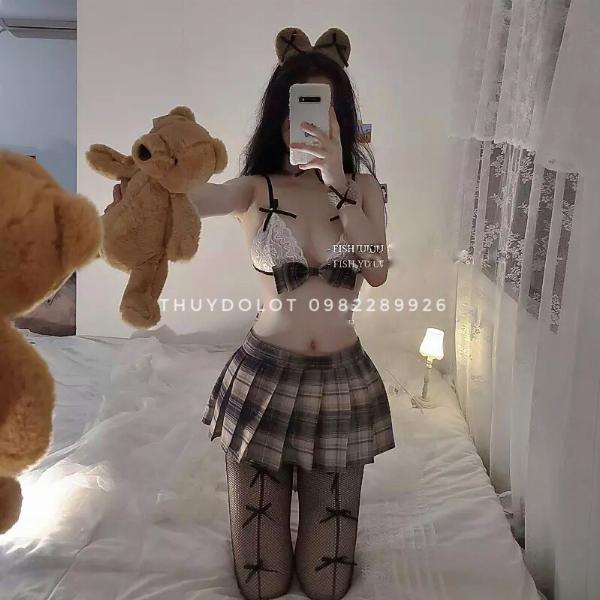 Cosplay Đồ Ngủ Nữ Sinh Tai Gấu Teddy - Hot newwww 2021 !!!